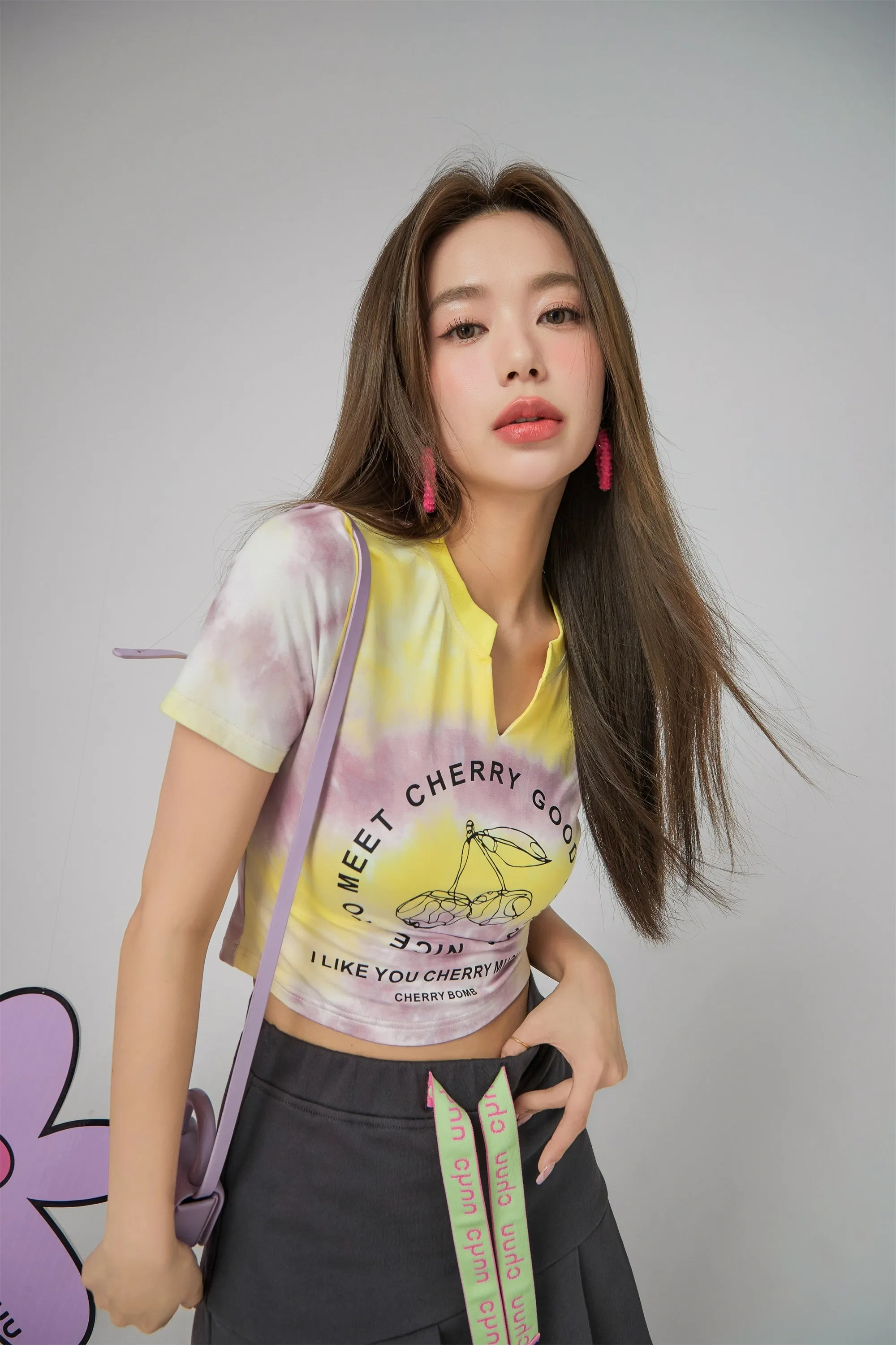 Cherry World Tie-Dye Crop Top