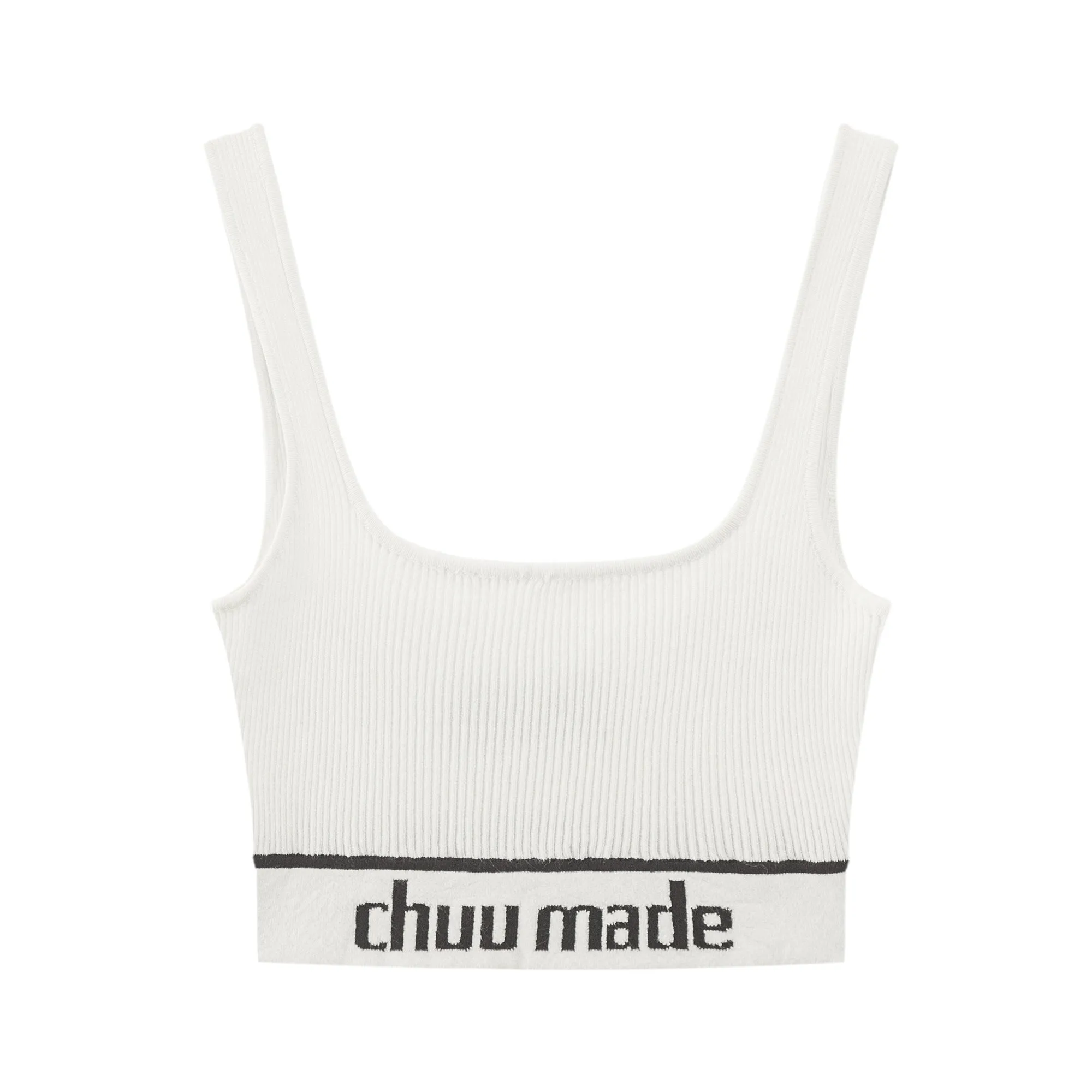 Chuu Made Ribbed Crop Sleeveless Top