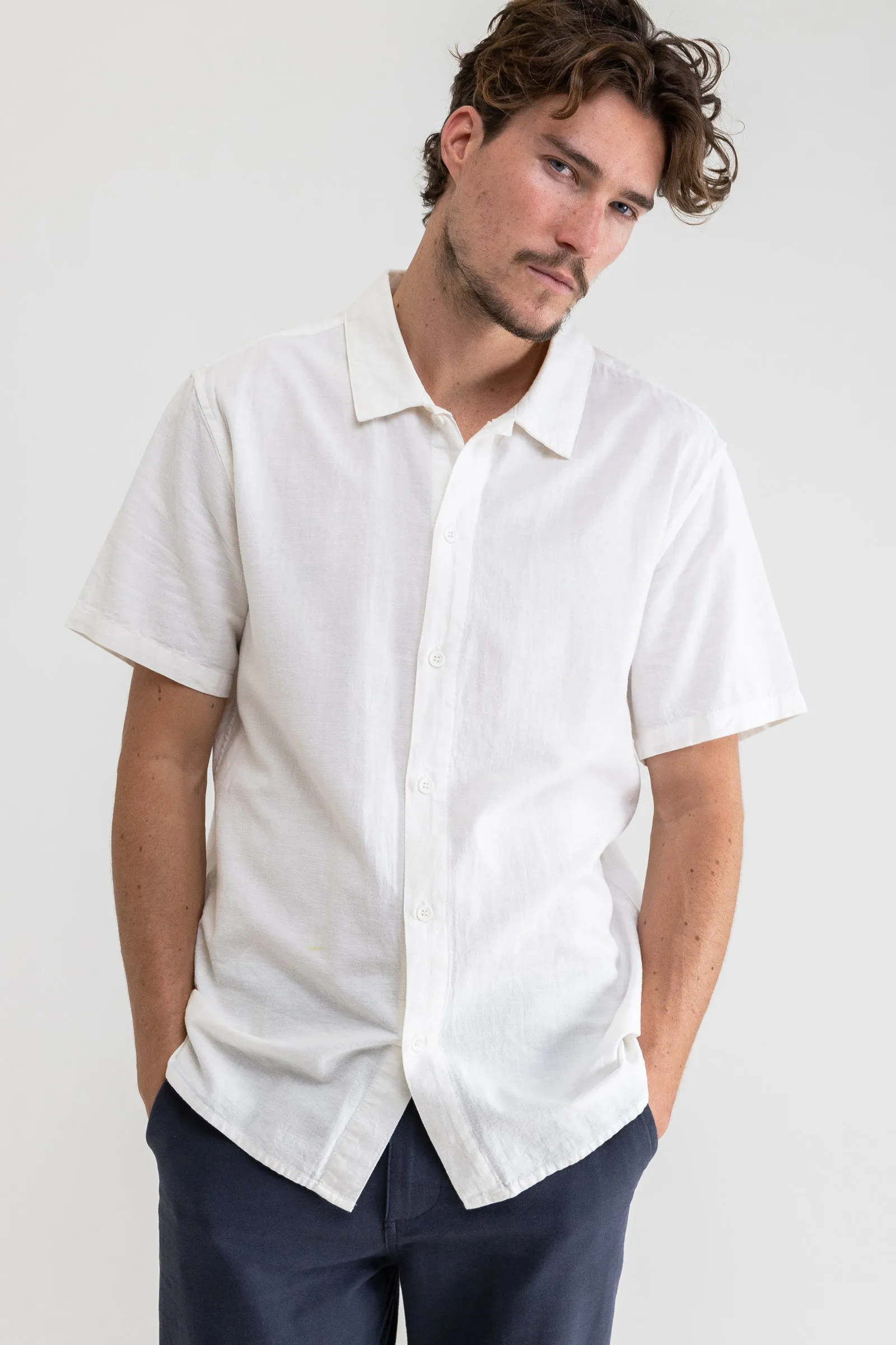 Classic Linen SS Shirt Vintage White