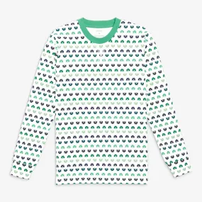 Clearance fit 2 grown-ups organic PJ top in clover print