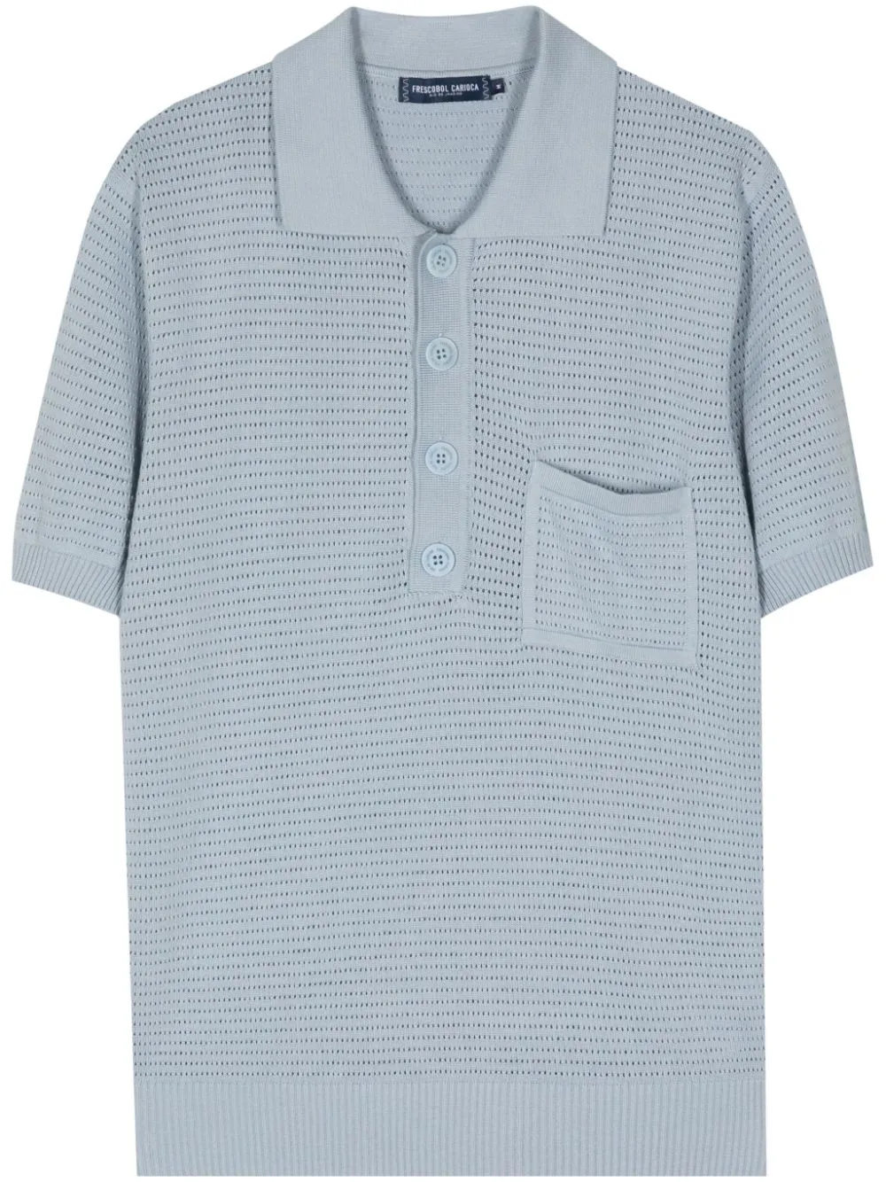 Clemente Crochet-Knit Polo Shirt