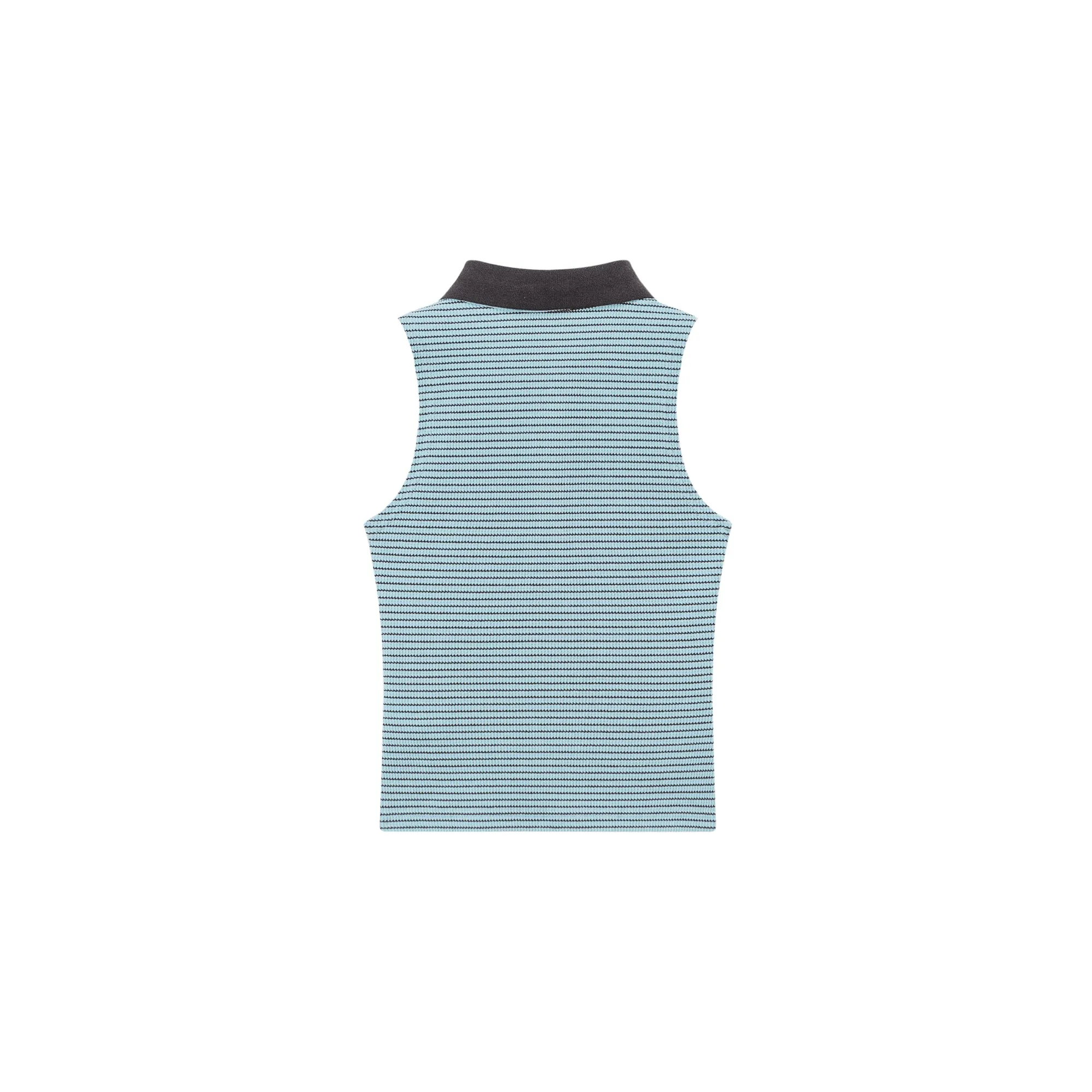 Collar Stripe Sleeveless Top