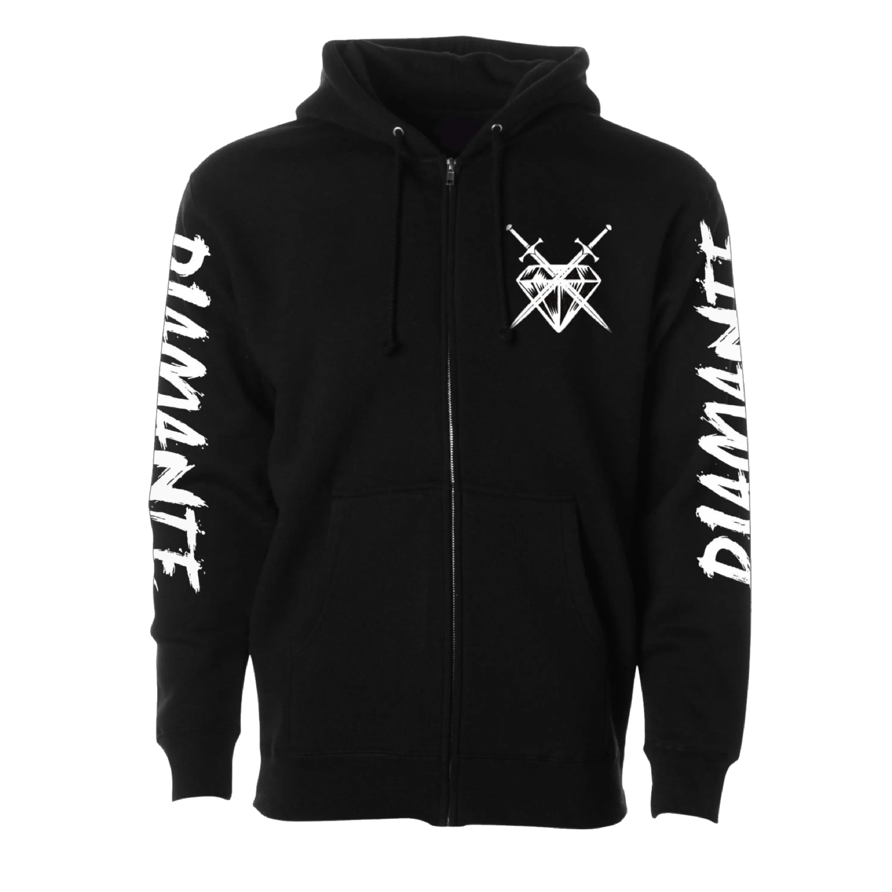 DIAMANTE LOGO ZIP HOODIE