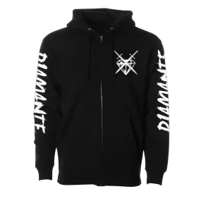 DIAMANTE LOGO ZIP HOODIE