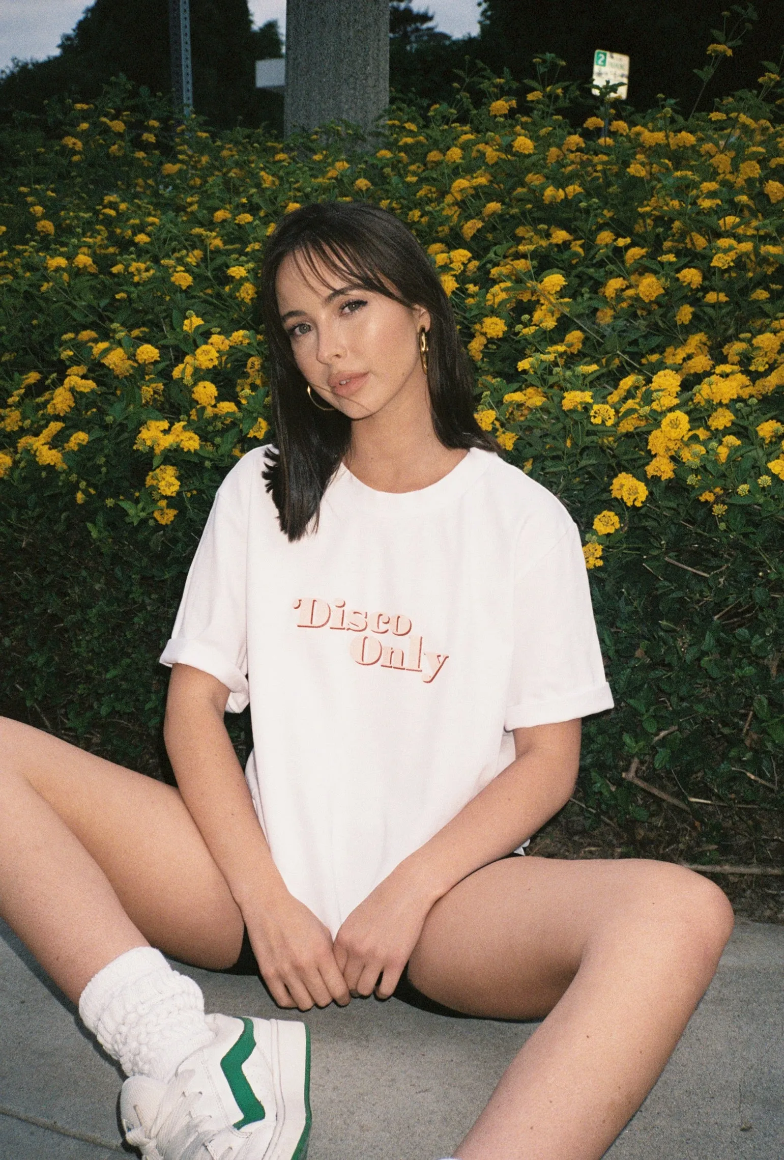 DISCO ONLY WMNS '70s' Heavy Tee - White