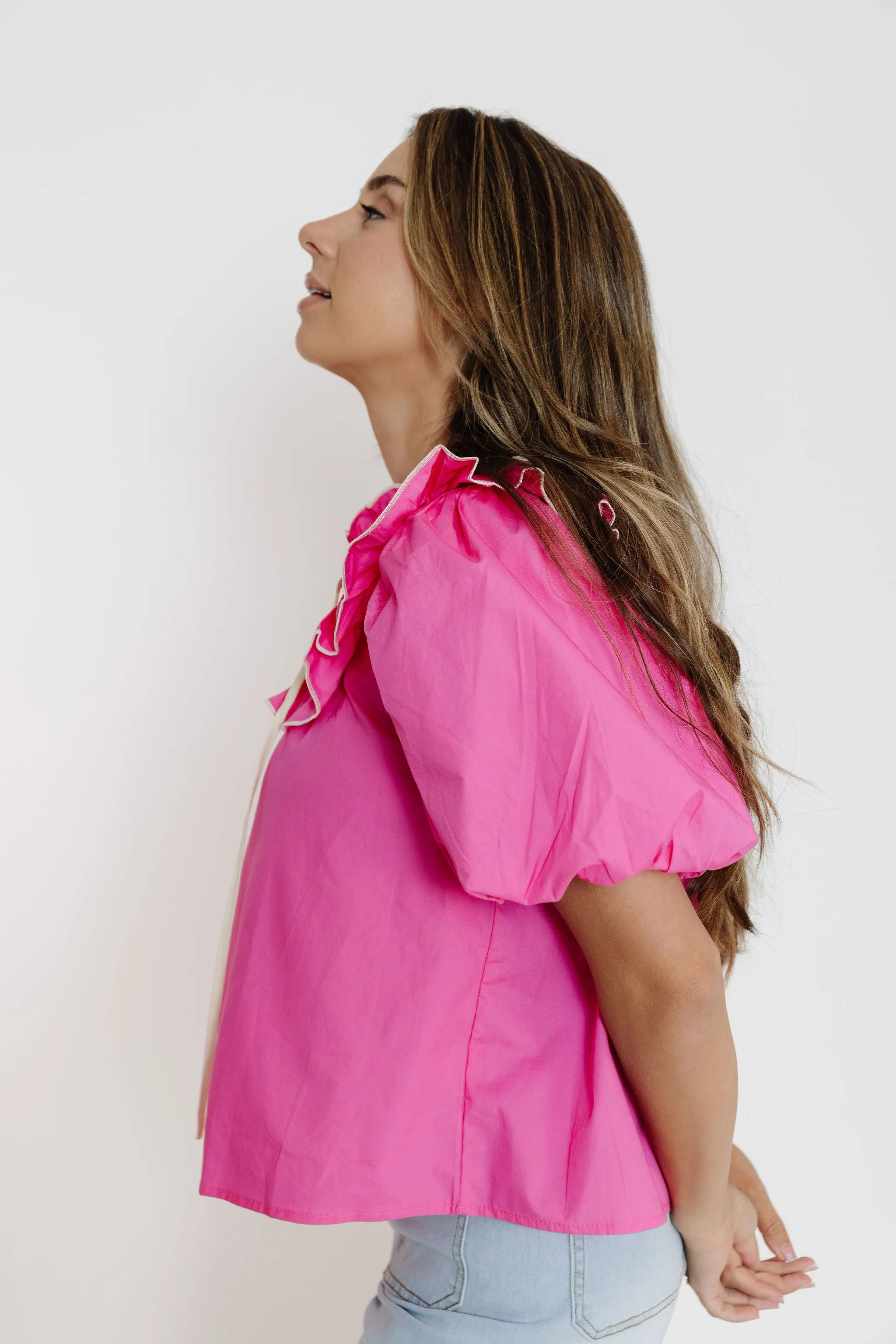 Ellis Blouse in Hot Pink