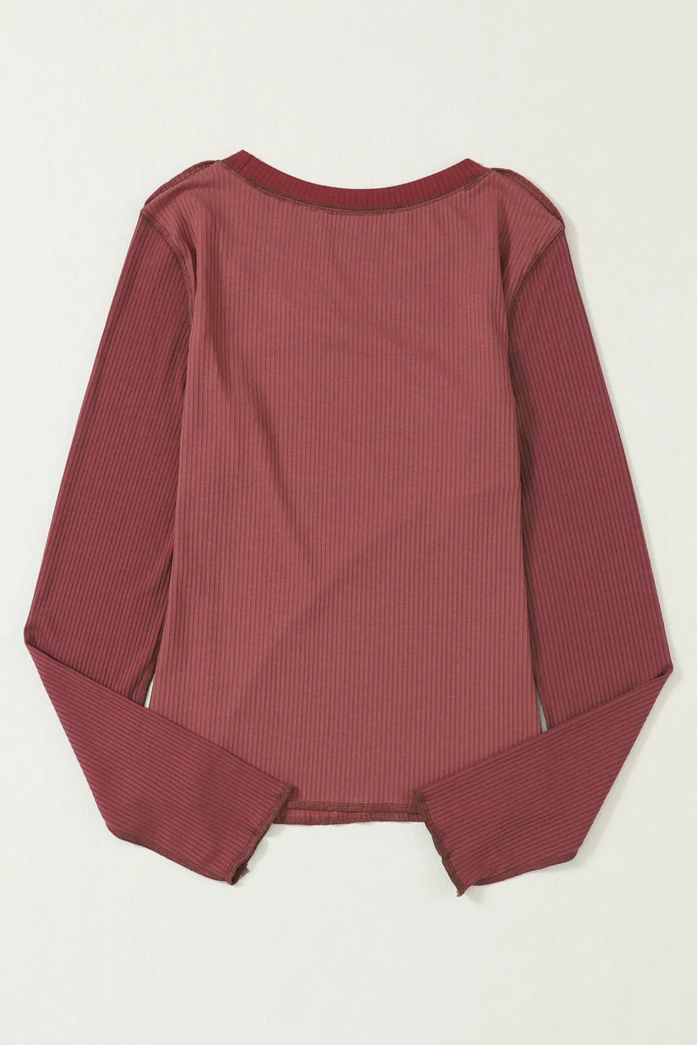 Expose Seam Ribbed Knit Top