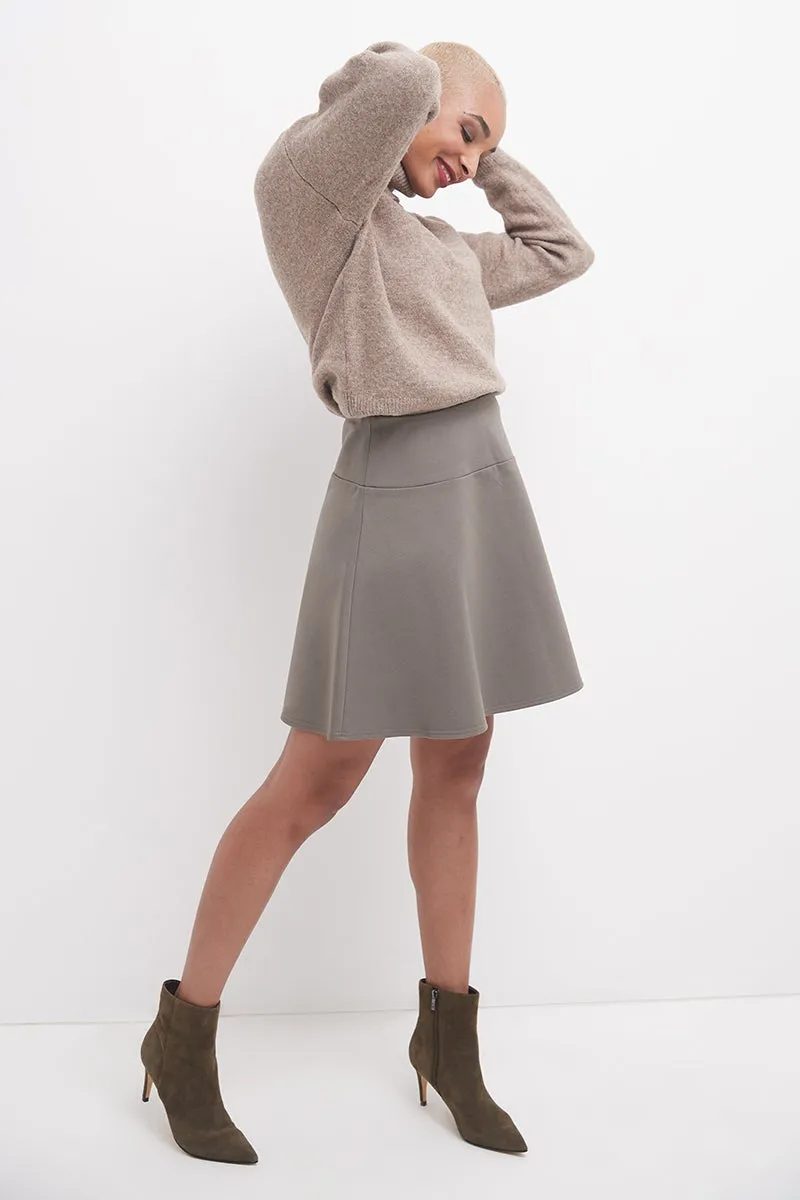 Fit-And-Flare Skirt with Wide Waistband