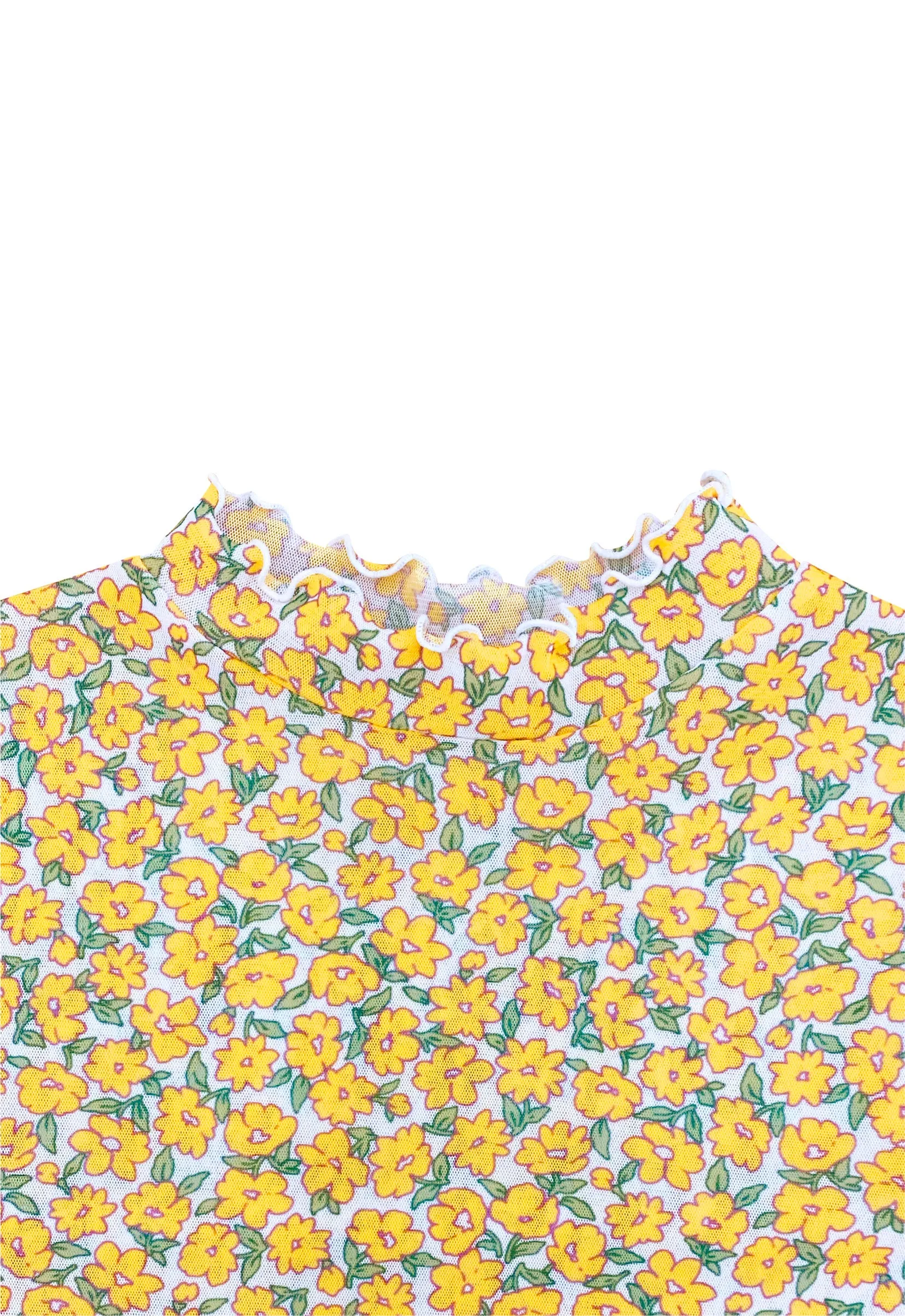 Flower see-through tops (Yellow)