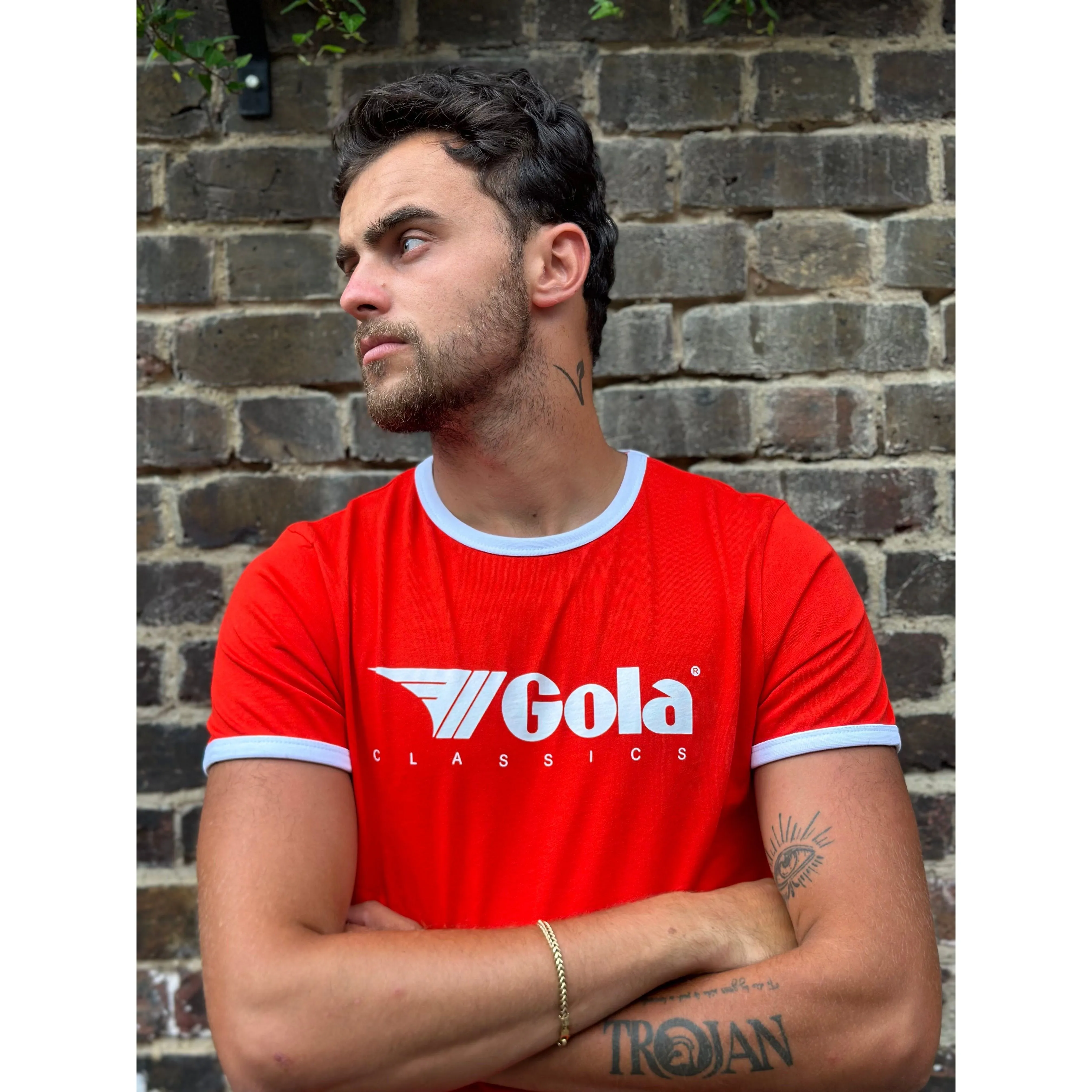 Gola - Red & White Short Sleeve Ringer - T-Shirt