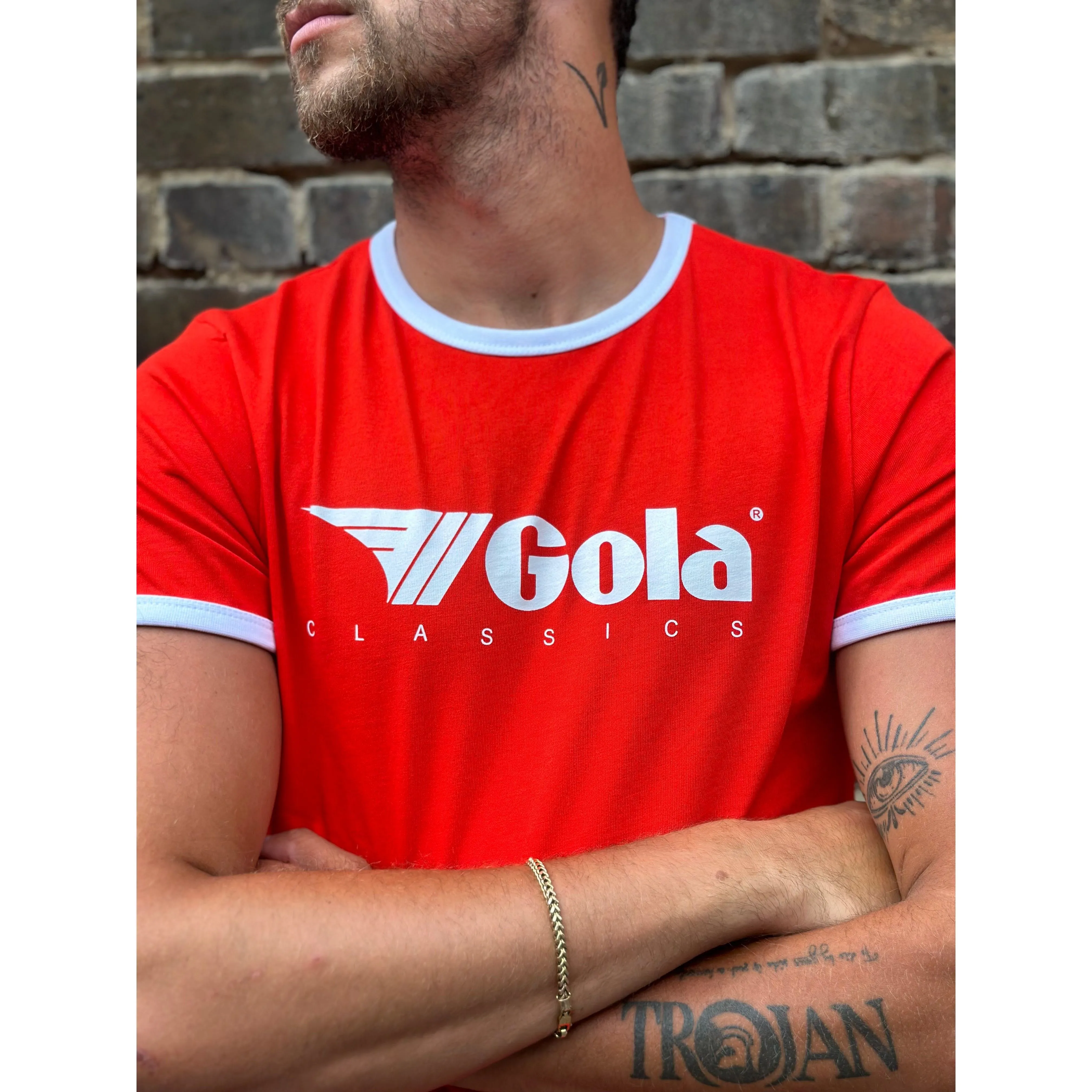 Gola - Red & White Short Sleeve Ringer - T-Shirt