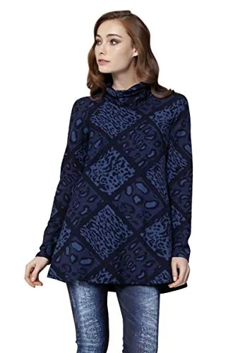 Isle Apparel - Bosphorus, Long Sleeve, Cowl Neck Ladies Patterned Tunic Fashion Top