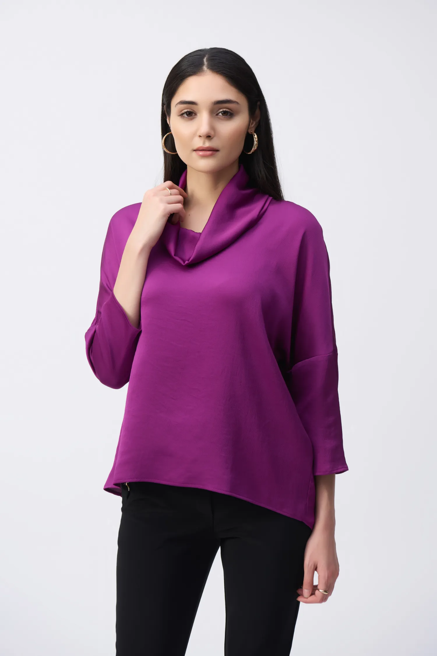 Joseph Ribkoff Satin Cowl Collar Top - Style 243189