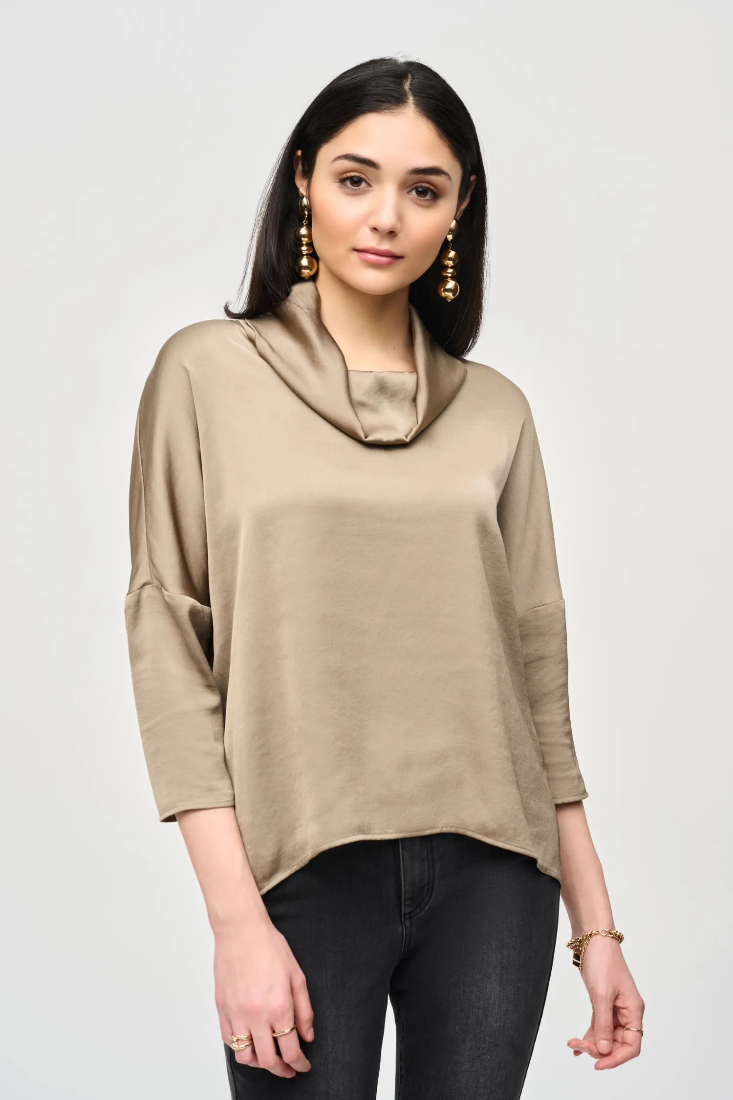 Joseph Ribkoff Satin Cowl Collar Top - Style 243189