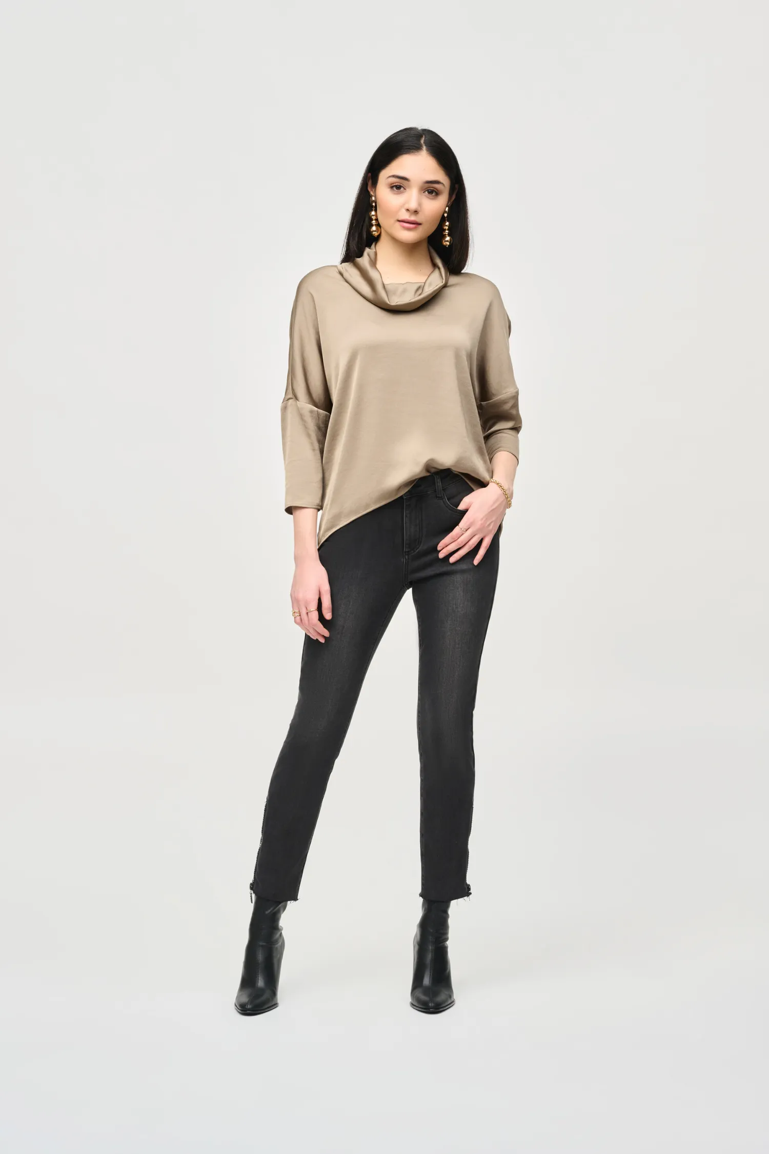 Joseph Ribkoff Satin Cowl Collar Top - Style 243189