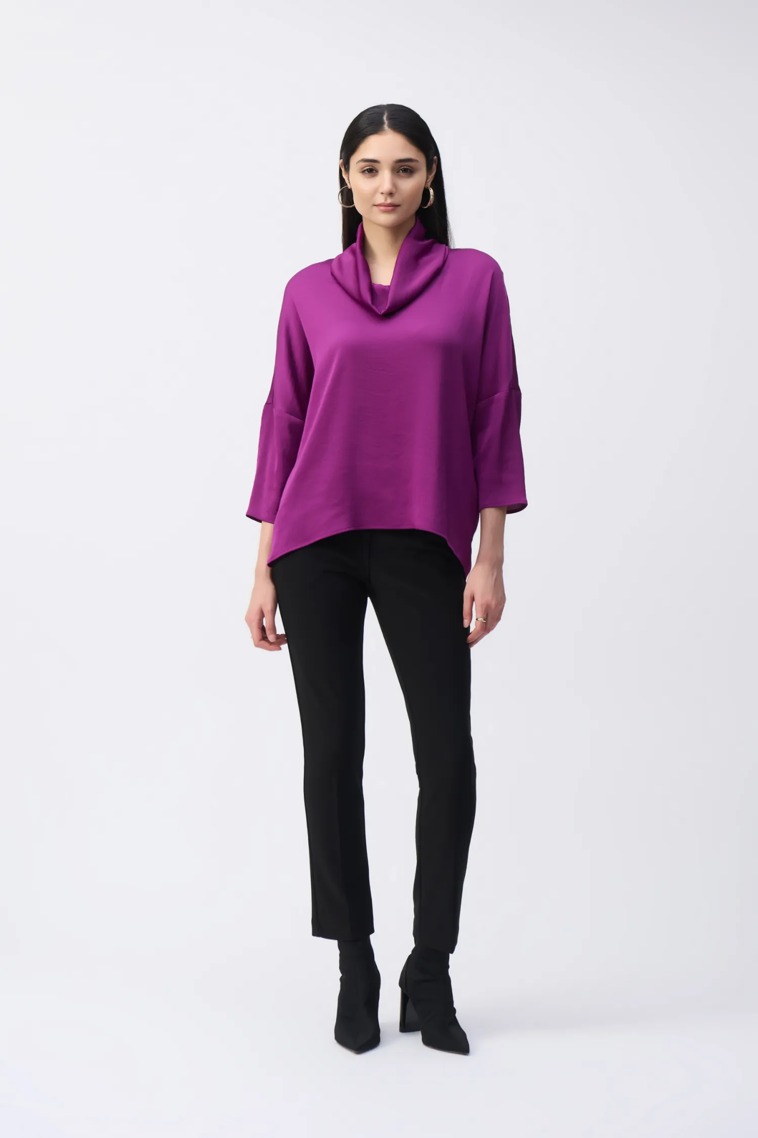 Joseph Ribkoff Satin Cowl Collar Top - Style 243189