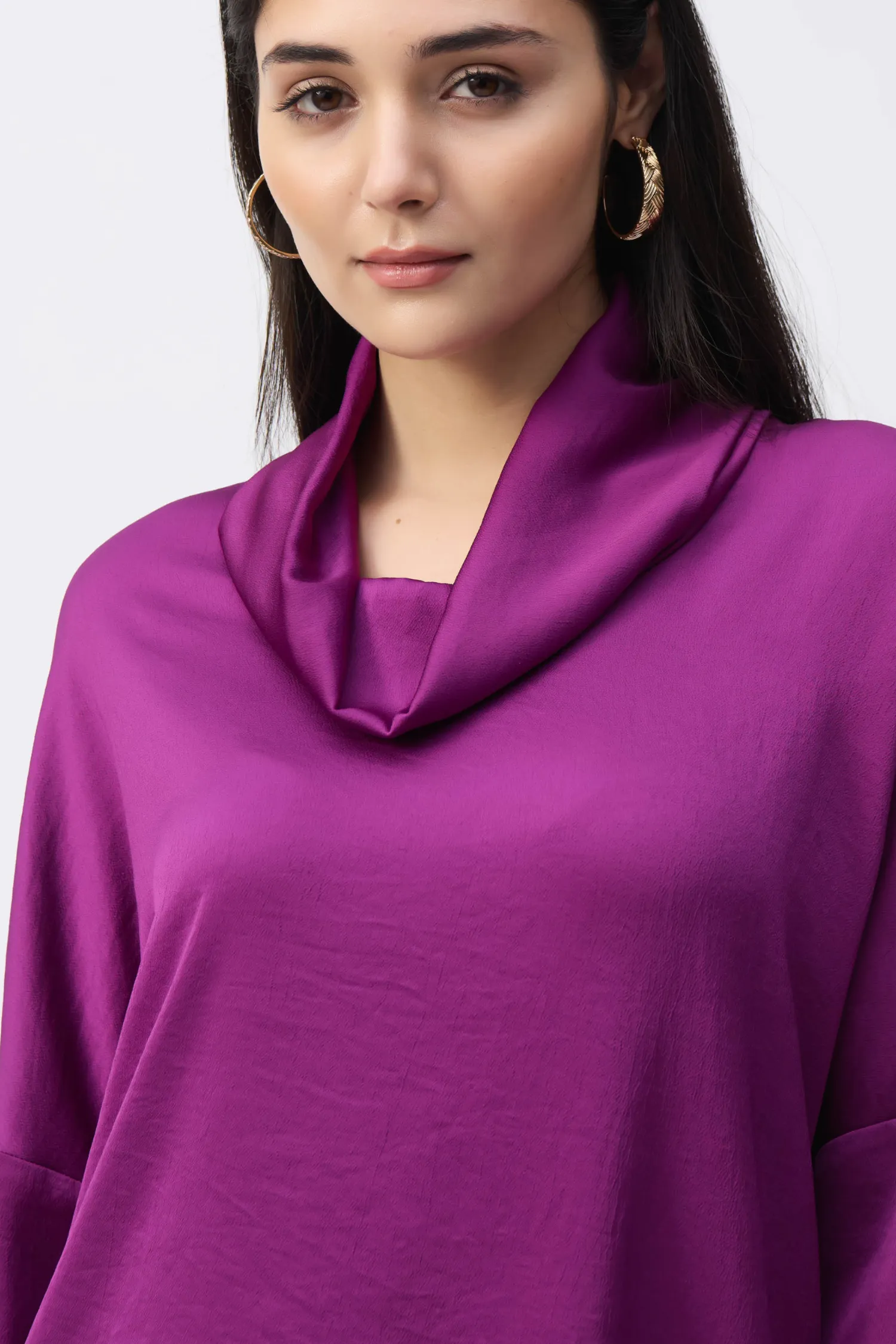 Joseph Ribkoff Satin Cowl Collar Top - Style 243189