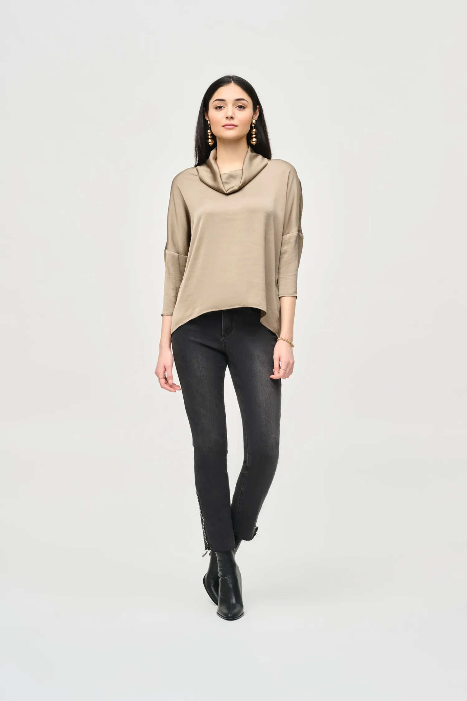 Joseph Ribkoff Satin Cowl Collar Top - Style 243189