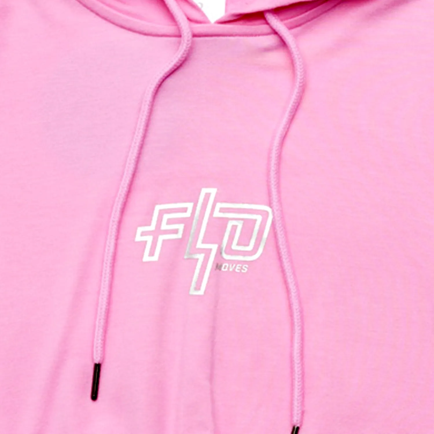 Justine: Drawstring Hoody in Pink with 'Flo' Print