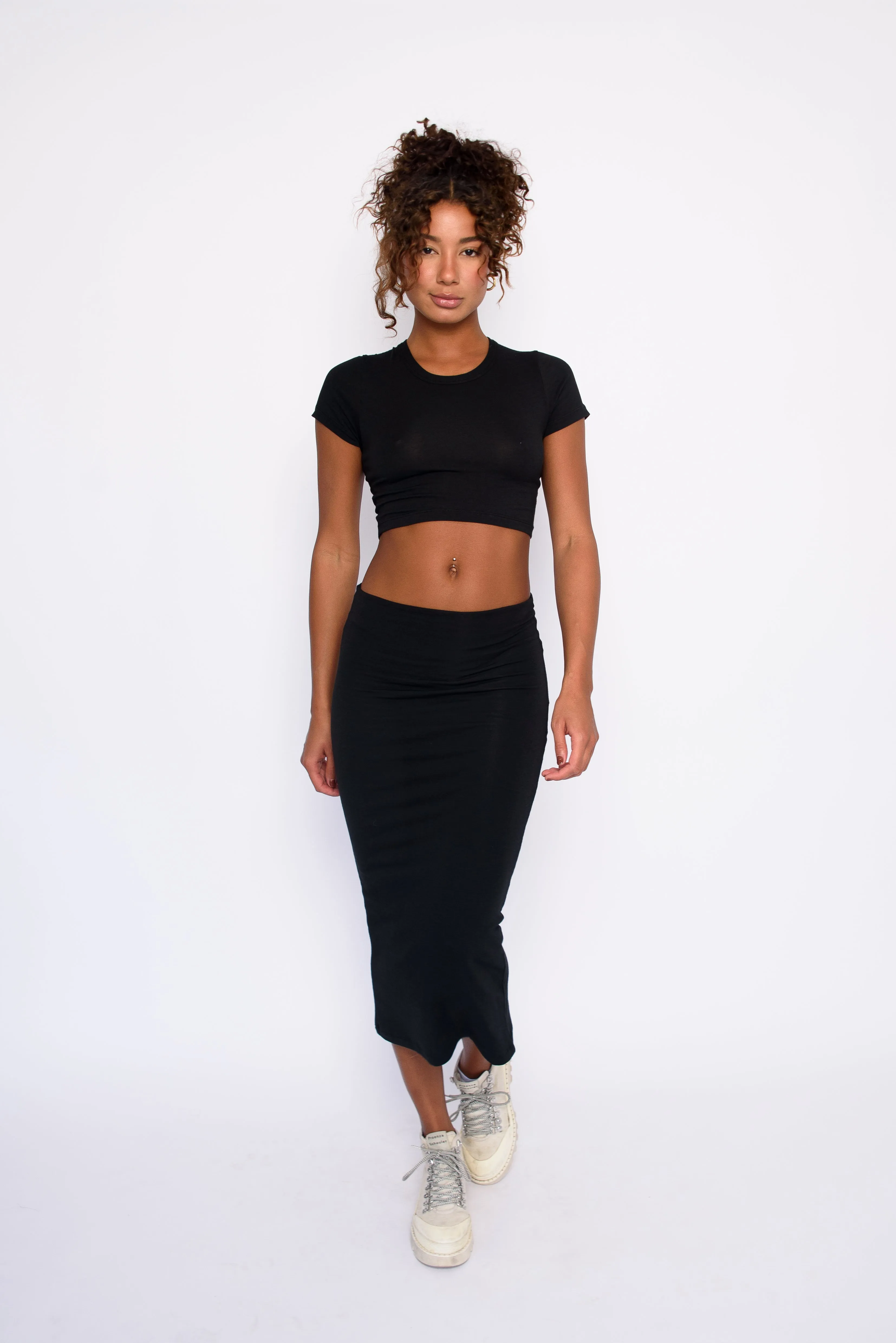 Lennon Skirt Jersey - Black