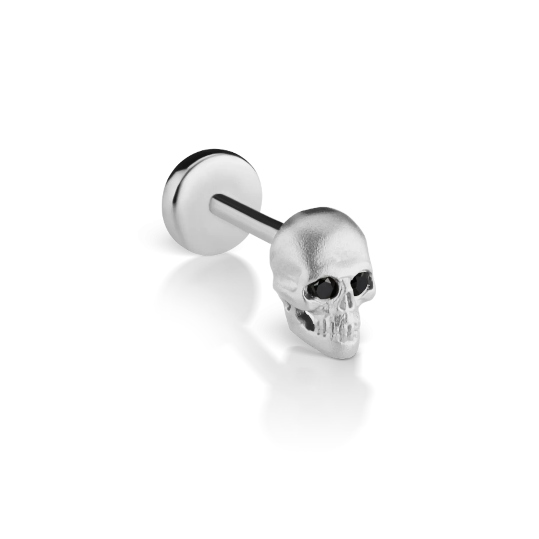 Maria Tash Black Diamond Eye Matte Skull Threaded Stud Earring