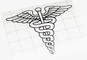 Medical Caduceus Snakes Vinyl Decal