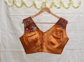 Mustard crepe silk, Hand embroidery blouse