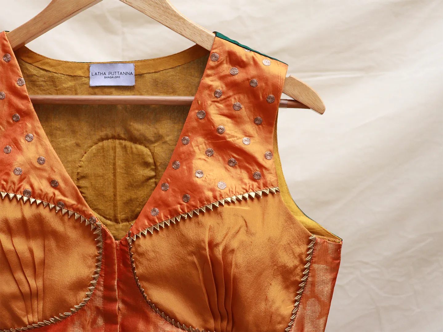 Orange and mustard katori blouse