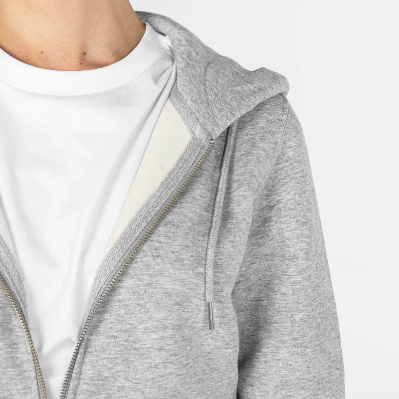 Organic Cotton Zip Up Hoodie | Grey