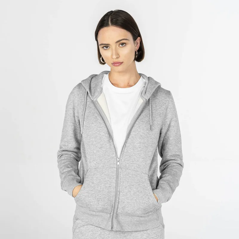 Organic Cotton Zip Up Hoodie | Grey