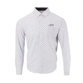 Paddock Collection Diagonal Check Dress Shirt-White (with Black)