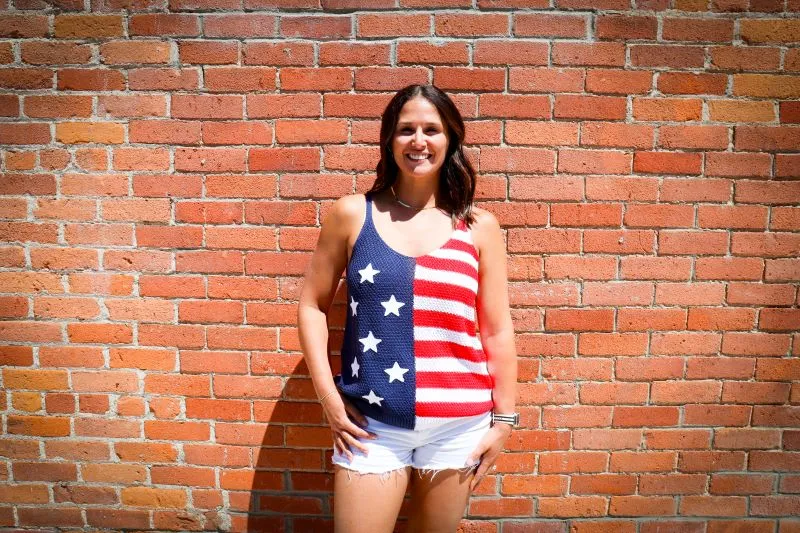 PATRIOTIC FLAG SWEATER TOP