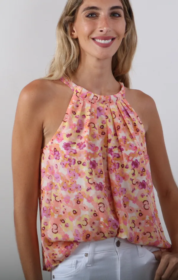 Pleated Halter Top in Jacinta