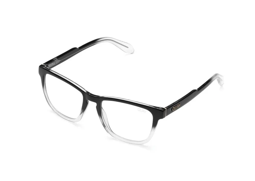 Quay Hardwire Glasses Black Clear/Clear Blue Light