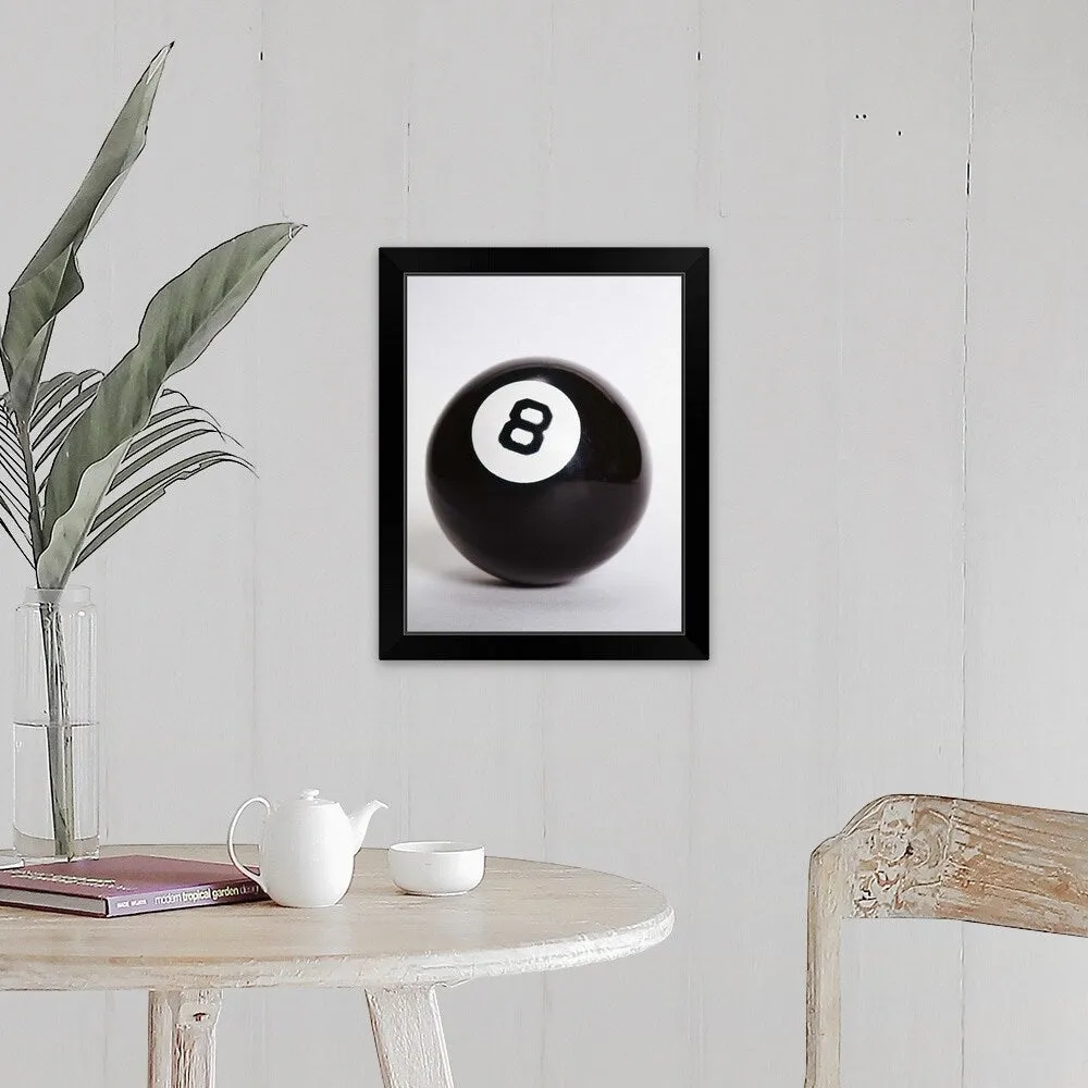 "1970's Pool Billiard Ball Eight Ball" Black Framed Print