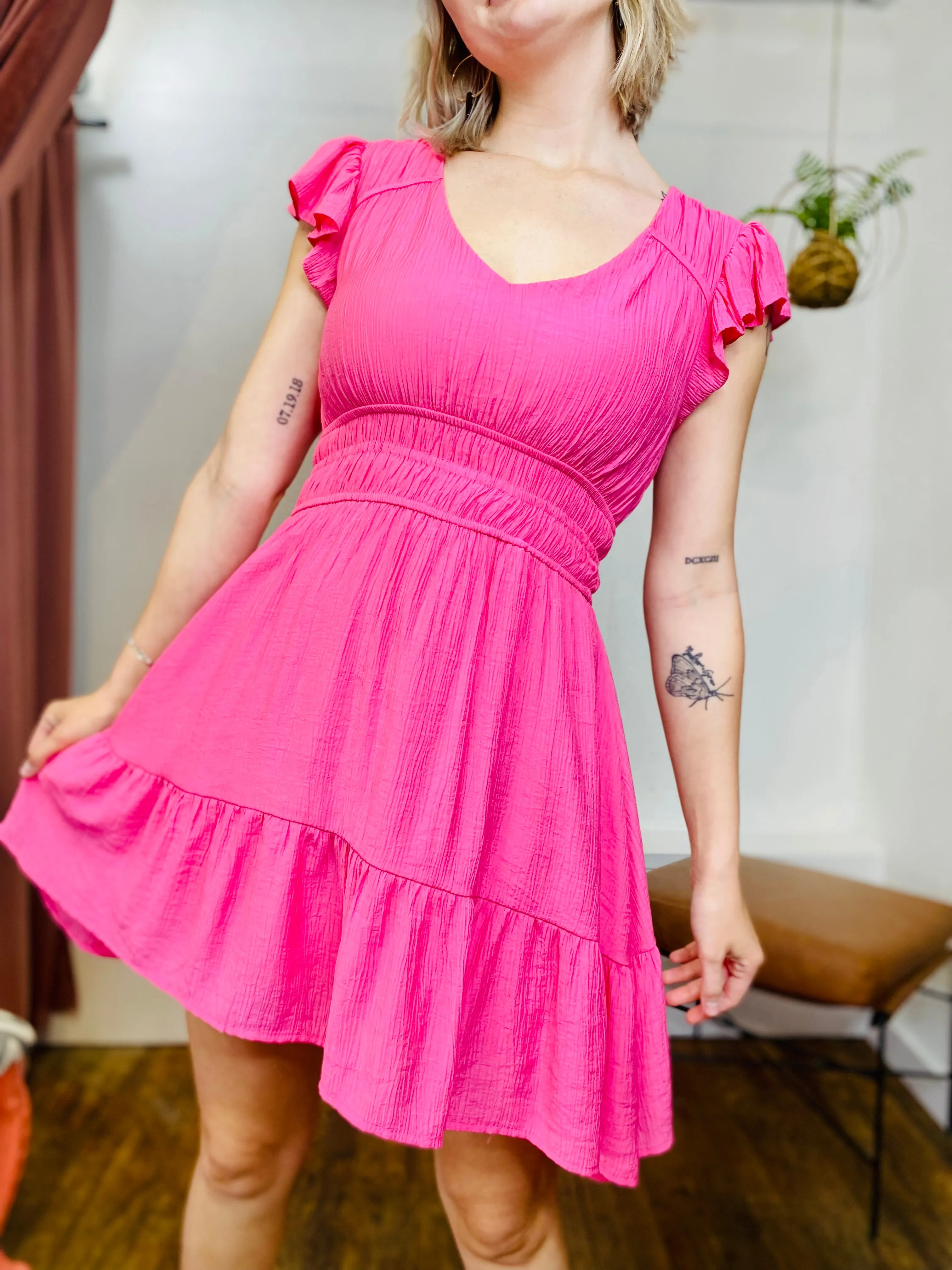 Regina Fuchsia Mini Dress