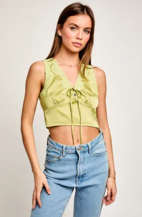 Say It Satin Crop Top