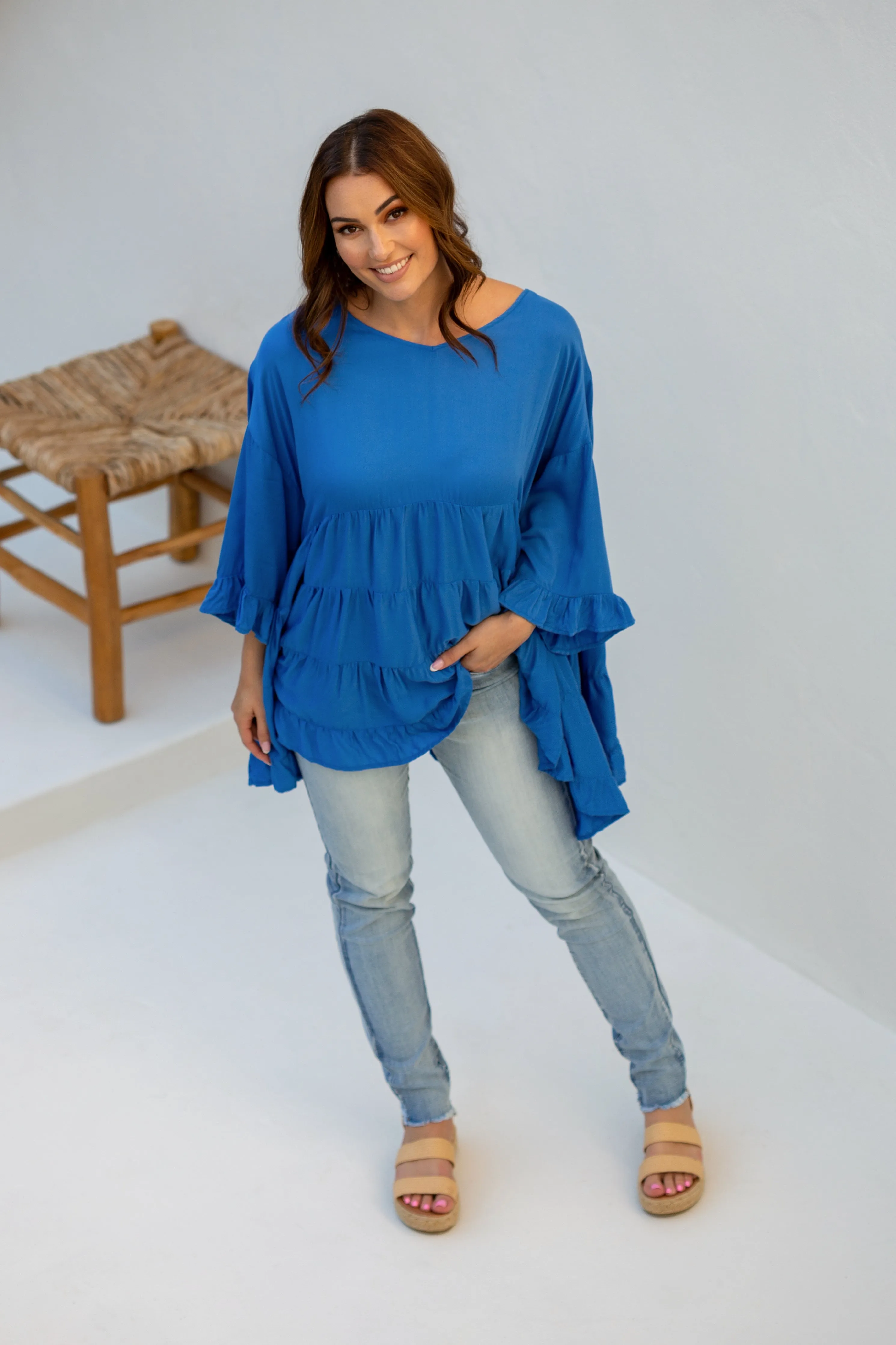 Sofia Top in Blue Breeze