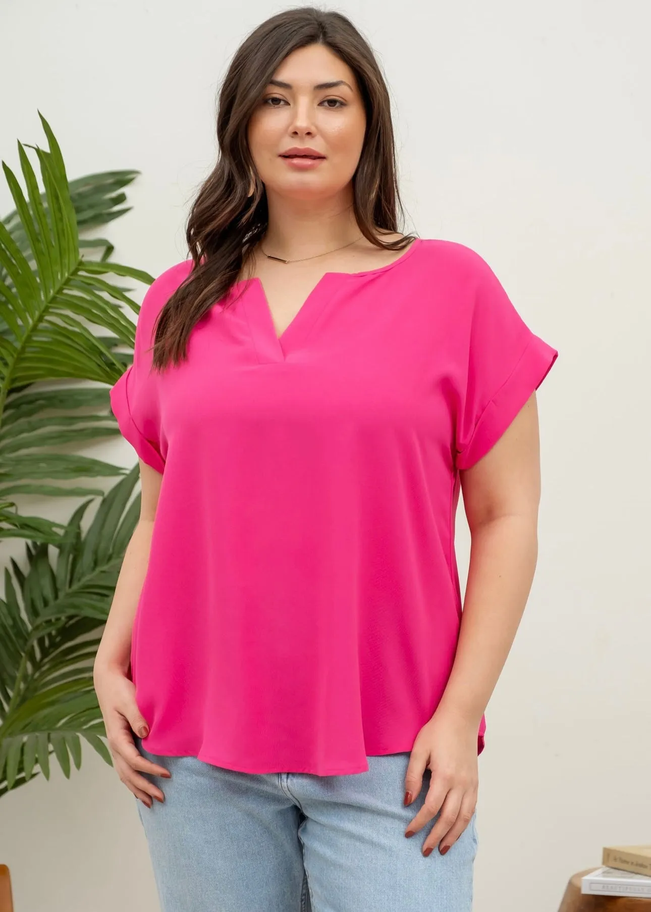 Split Neck Button Back Tops - 3 colors!