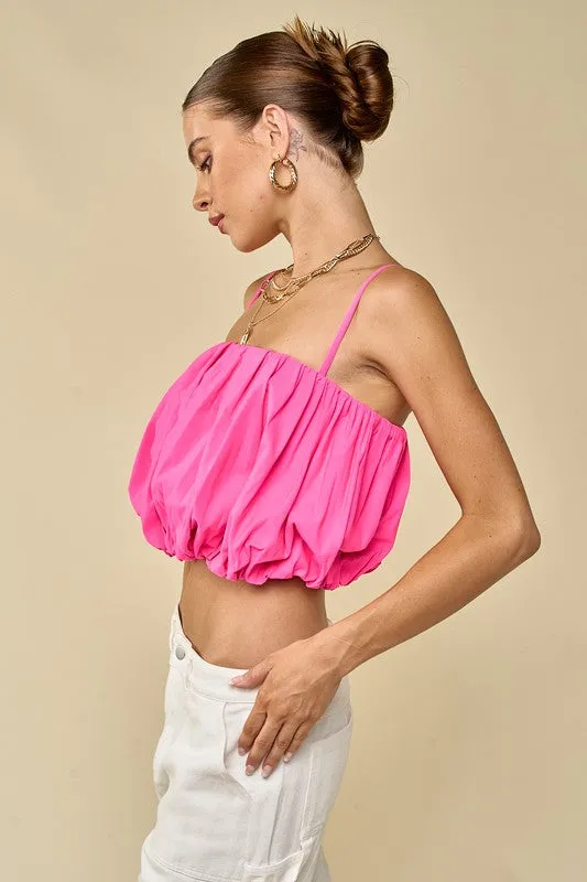 STRAPPY BUBBLE TOP IN PINK