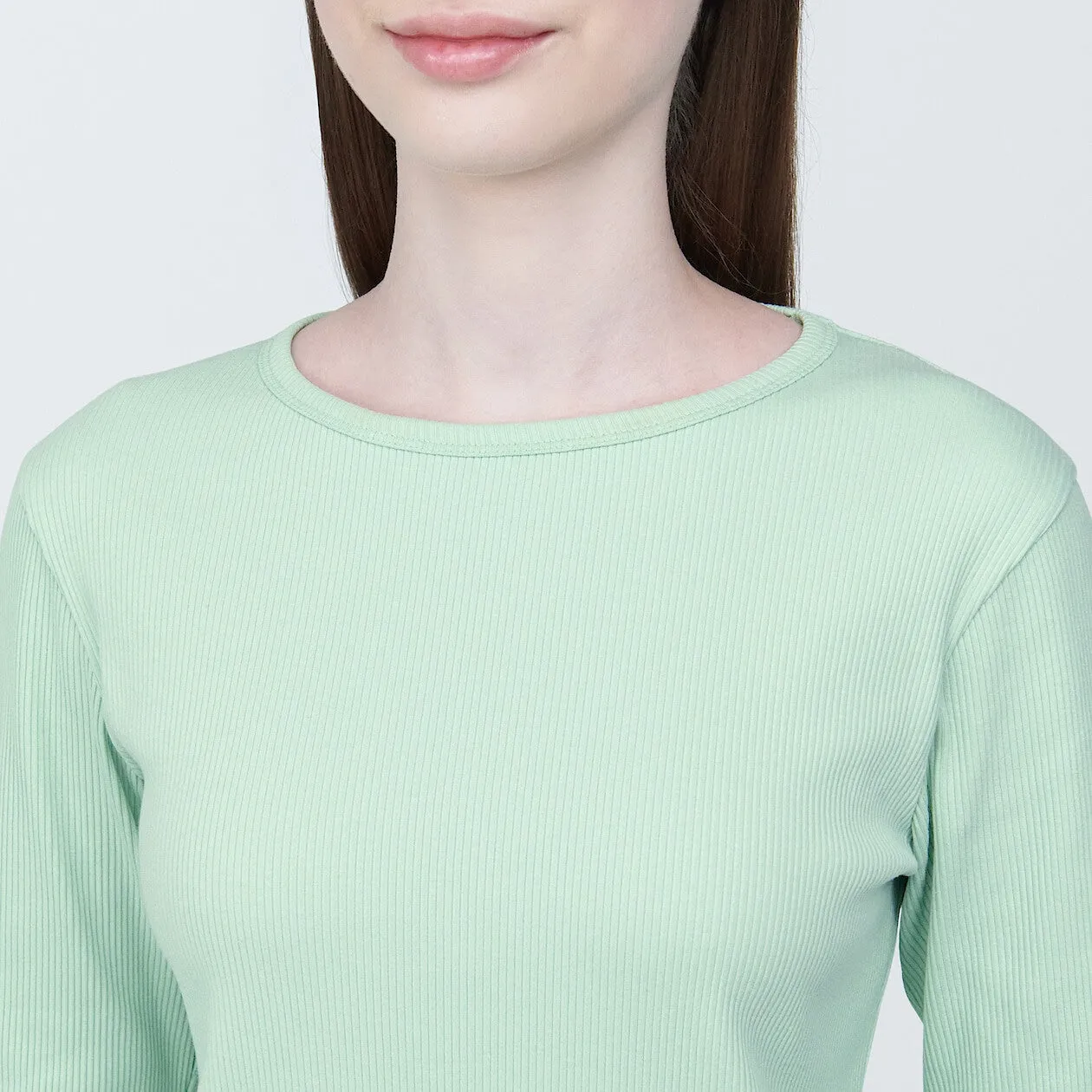 Stretch Ribbed Long Sleeve T-Shirt