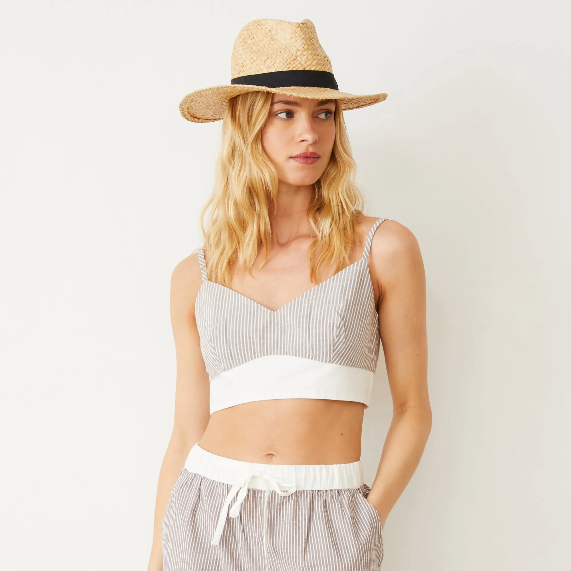 Stripe Poplin Bralette Top