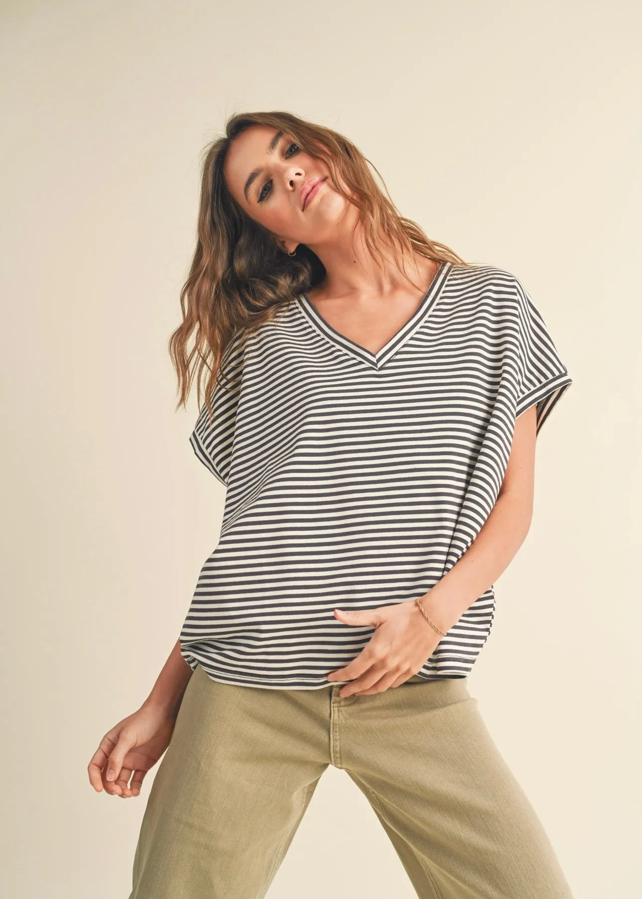 Striped Knit Oversized Tops - 2 Colors!