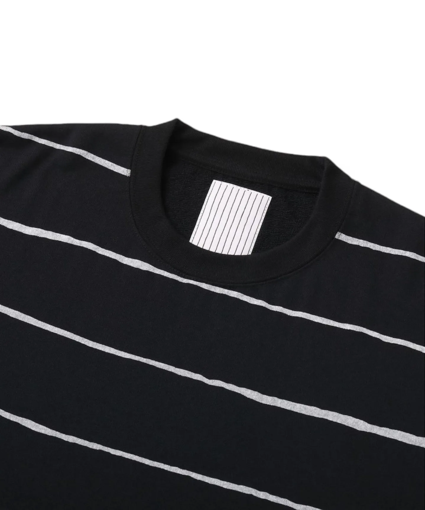 SUPER BIG WIDE SIDE STRIPE TECH LS TEE "BLACK-WHITE"