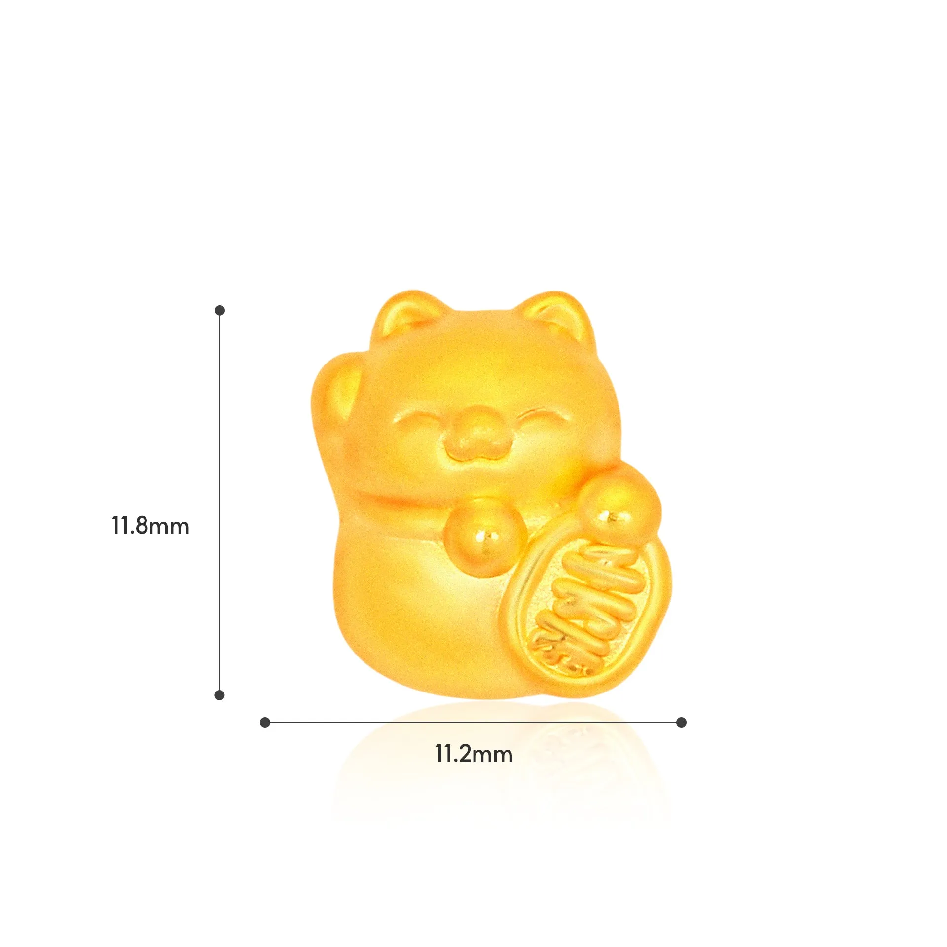 TAKA Jewellery 999 Pure Gold Charm Fortune Cat