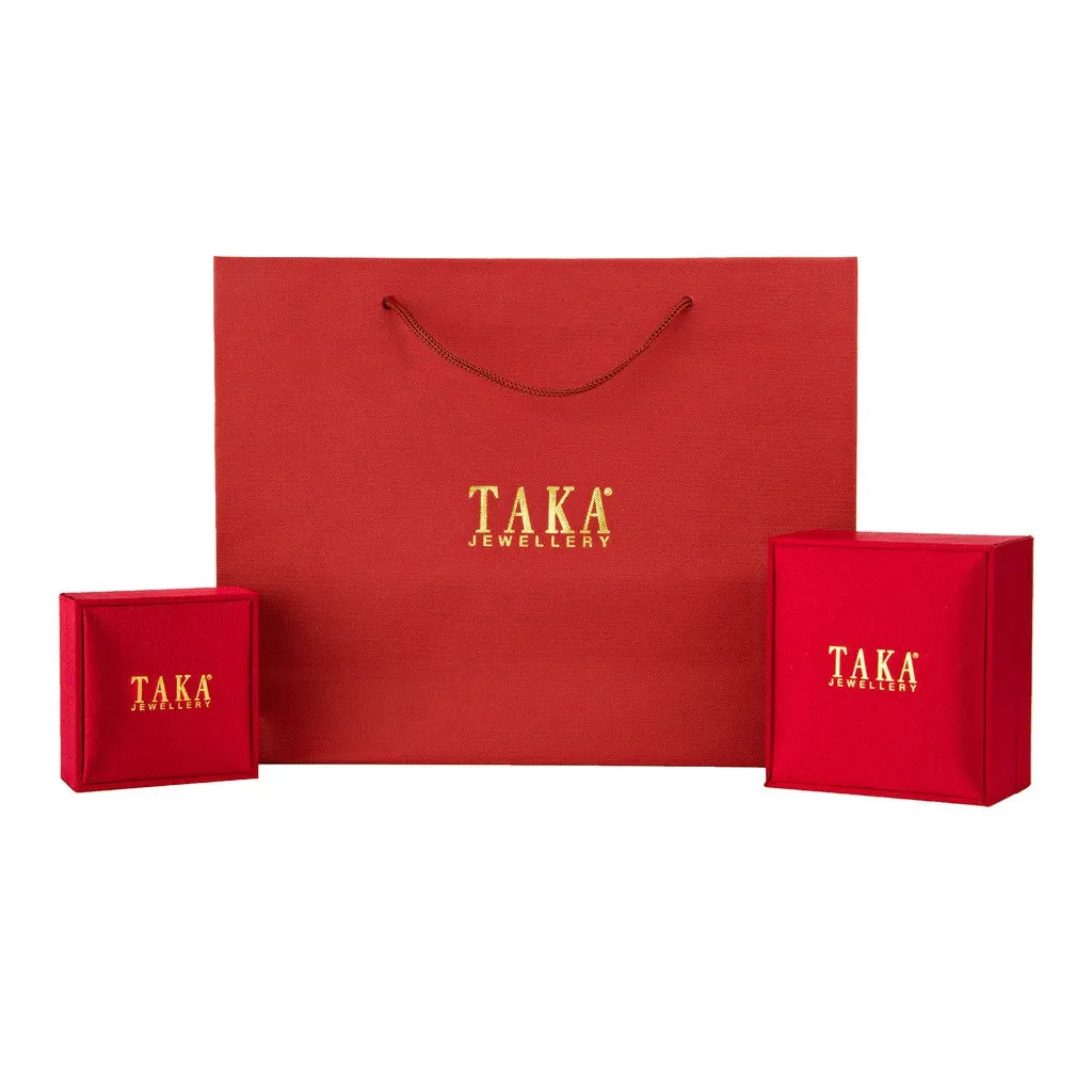 TAKA Jewellery 999 Pure Gold Earrings Ribbon