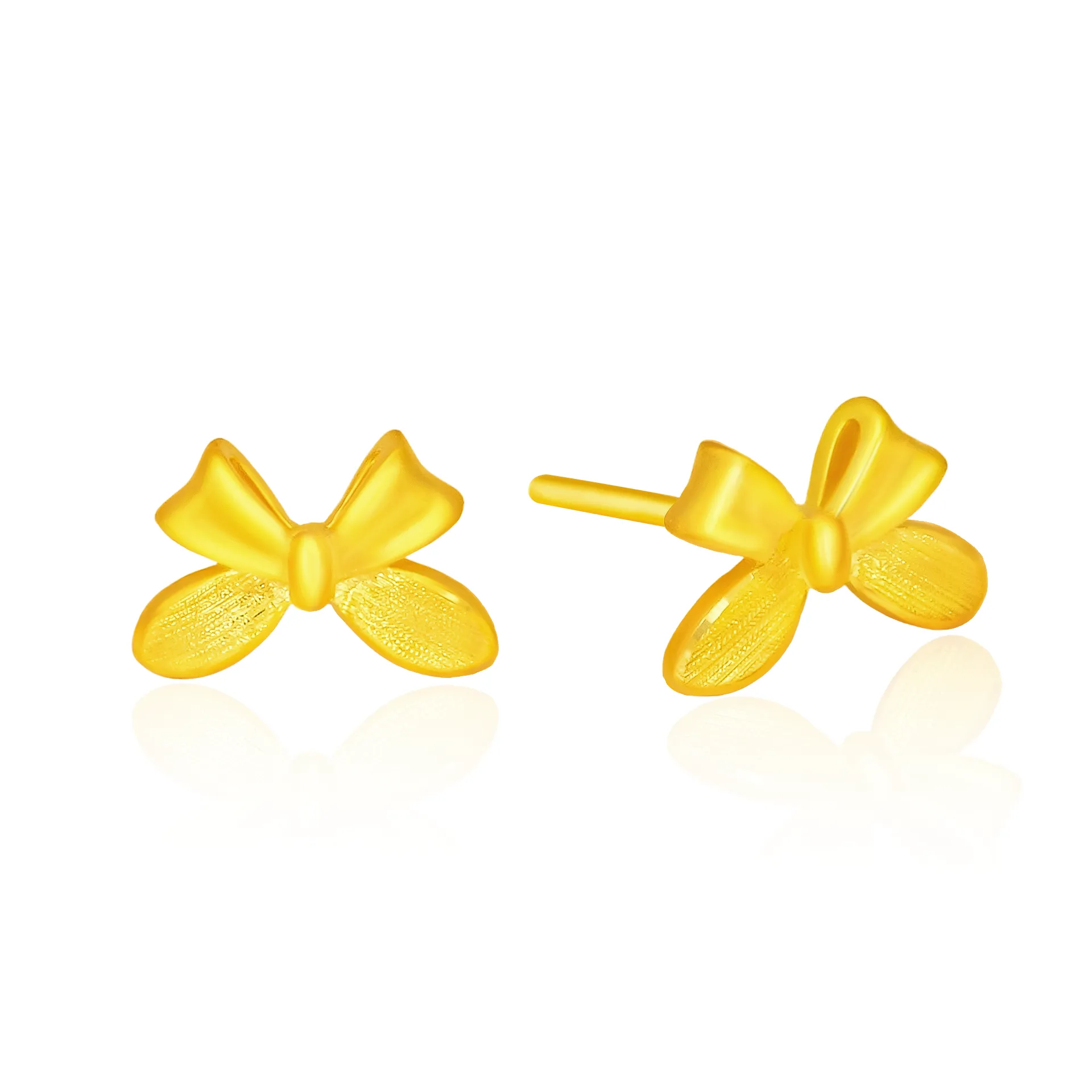 TAKA Jewellery 999 Pure Gold Earrings Ribbon