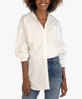 Tyra Cotton Oversized Button Down Shirt By KUT